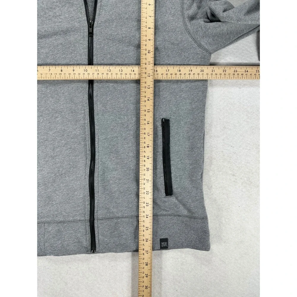 New Era Mens Full Zip Bomber Sweatshirt Gray Fleece Jacket Large L